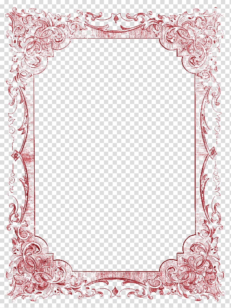 red frame , frame Romance , Elegant red frame border transparent background PNG clipart