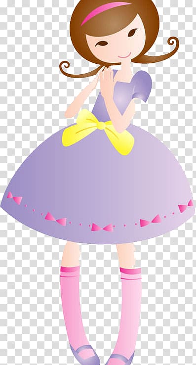 Cartoon Clapping, Cute princess transparent background PNG clipart