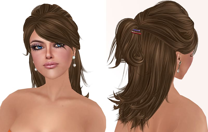 Earring Hairstyle Brown hair Step cutting, Hairstyle transparent background PNG clipart