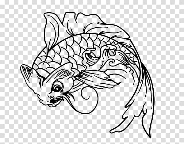 Koi pond Fish Drawing Coloring book, fish koi transparent background PNG clipart
