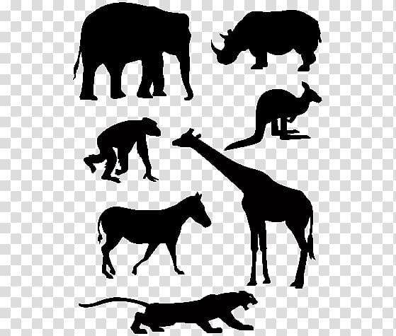 African elephant Stencil Silhouette Animal, Silhouette transparent background PNG clipart