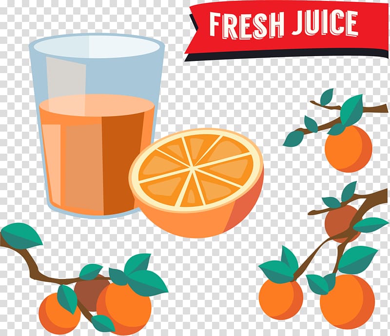 Orange juice Mandarin orange Drawing, Cartoon glass of orange juice transparent background PNG clipart