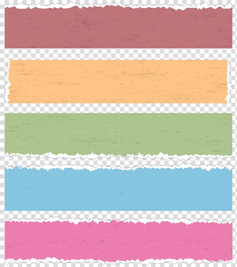 Paper Euclidean Color, Retro color notes design , five assorted-color torn papers transparent background PNG clipart