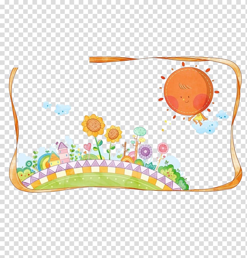 Cartoon Landscape painting Weather u6674u308c Illustration, Sun illustration transparent background PNG clipart