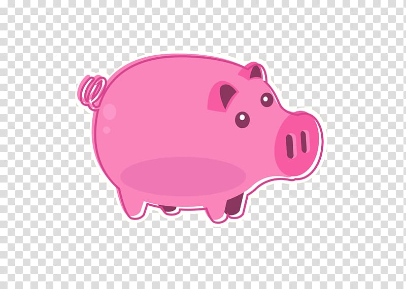 Domestic pig Piglet Piggy bank, Pink pig transparent background PNG clipart