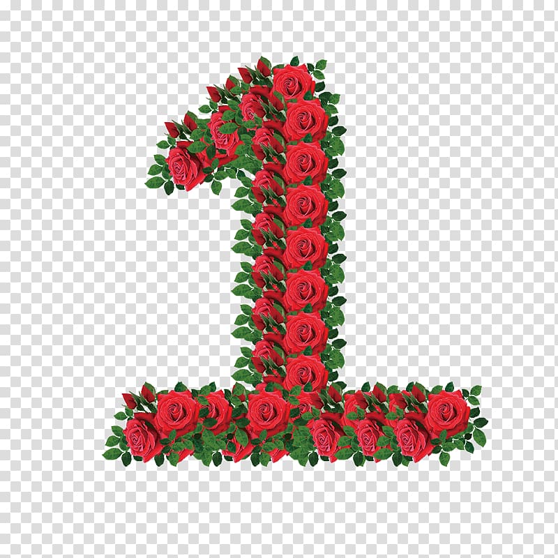 Number Digital data , Rose number 1 transparent background PNG clipart