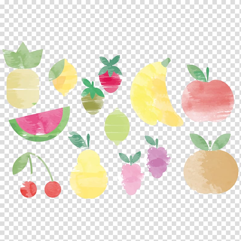 Watercolor painting Drawing, ink watercolor watermelon pineapple apple transparent background PNG clipart