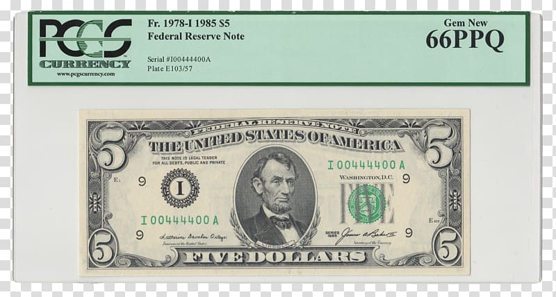 United States five-dollar bill Banknote Federal Reserve Note United States Note, united states transparent background PNG clipart