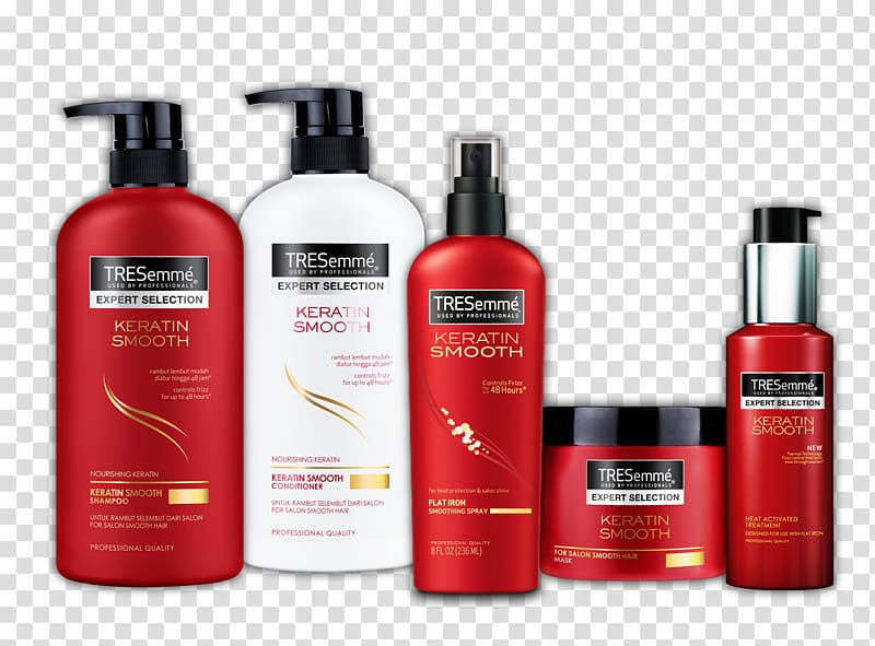 TRESemmé Keratin Smooth Shampoo + Conditioner Hair Care, shampoo transparent background PNG clipart