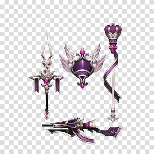 purple game weapon elements transparent background PNG clipart