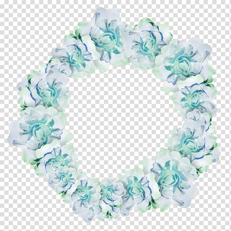 Garland Wreath Flower Blue, garland transparent background PNG clipart