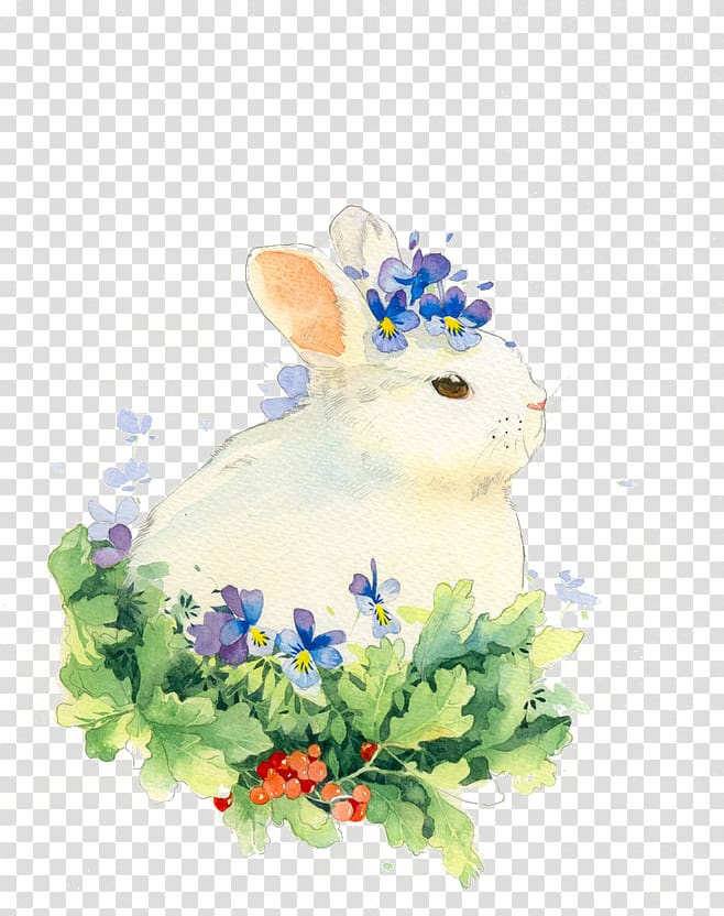 hand-painted rabbit transparent background PNG clipart