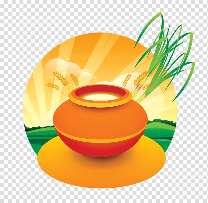 South India Thai Pongal Happiness Wish, pot transparent background PNG clipart