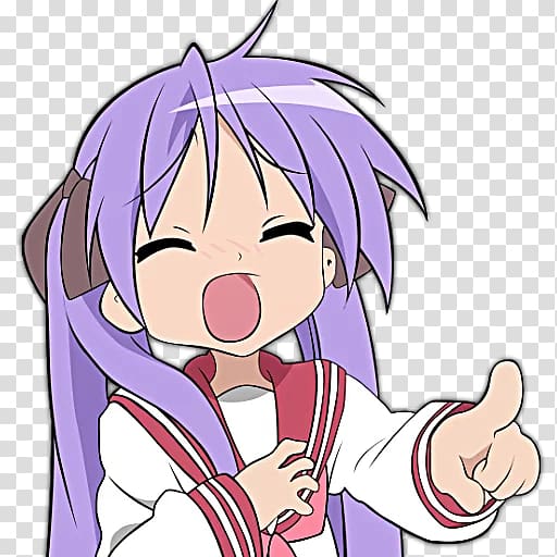 Konata Izumi Lucky Star Anime Laughter Ahoge, Anime transparent background PNG clipart