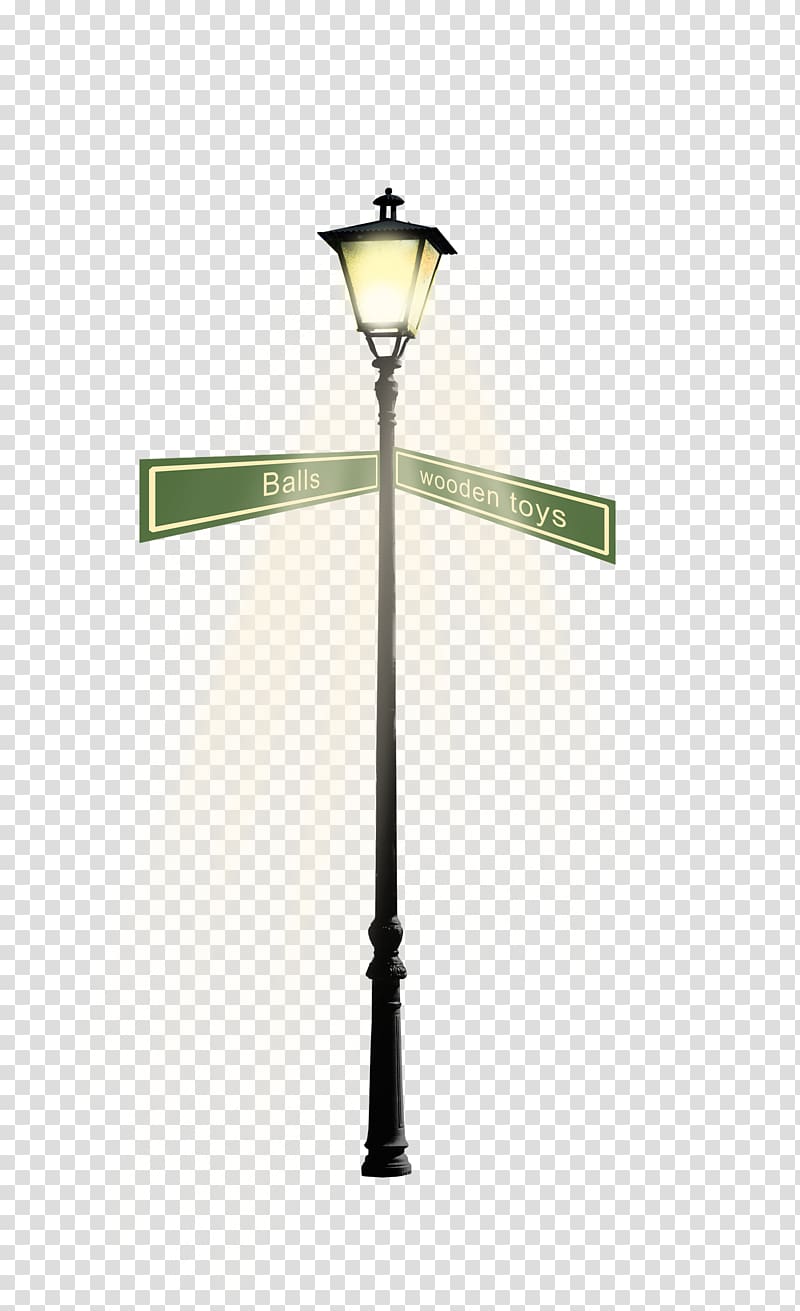 black post lamp illustration, Light fixture Street light, Lights transparent background PNG clipart