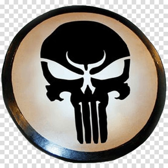 Punisher Human skull symbolism Round shield, skull transparent background PNG clipart