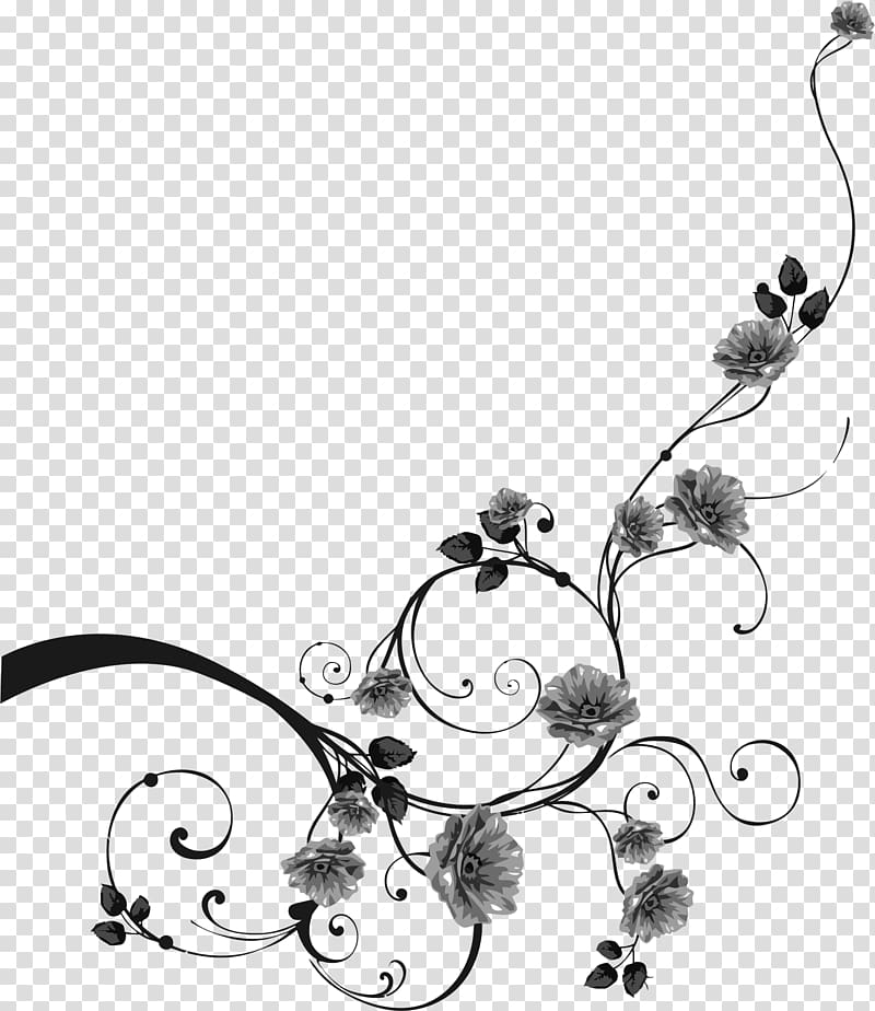 Flower Rose Black and white , flourish transparent background PNG clipart