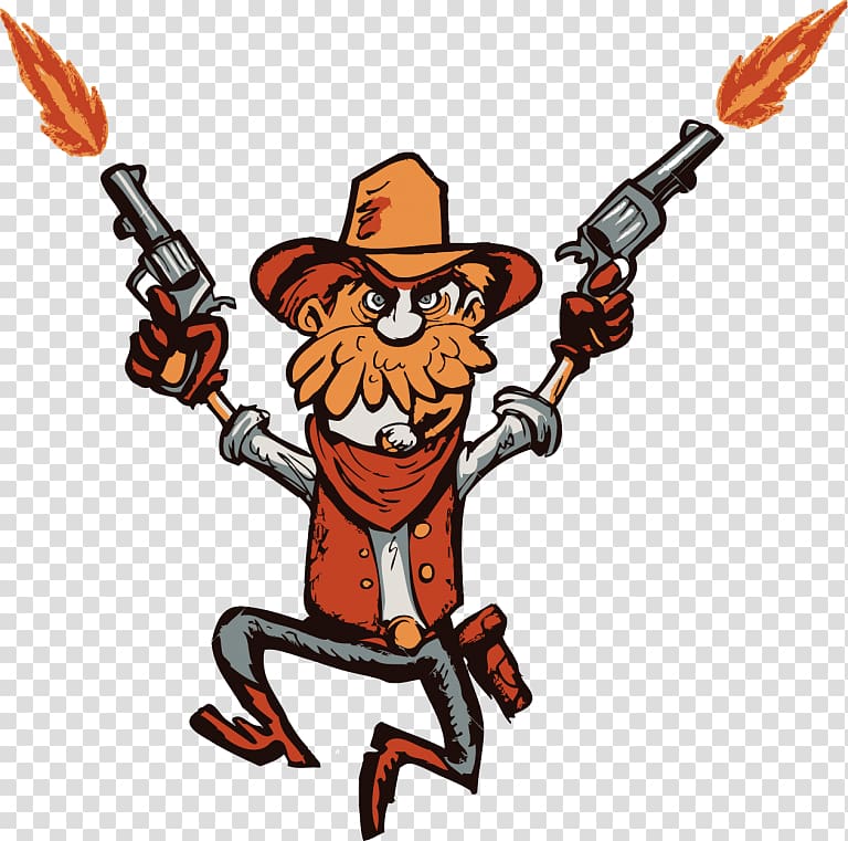 Cowboy Gunfighter graphics, shoot transparent background PNG clipart