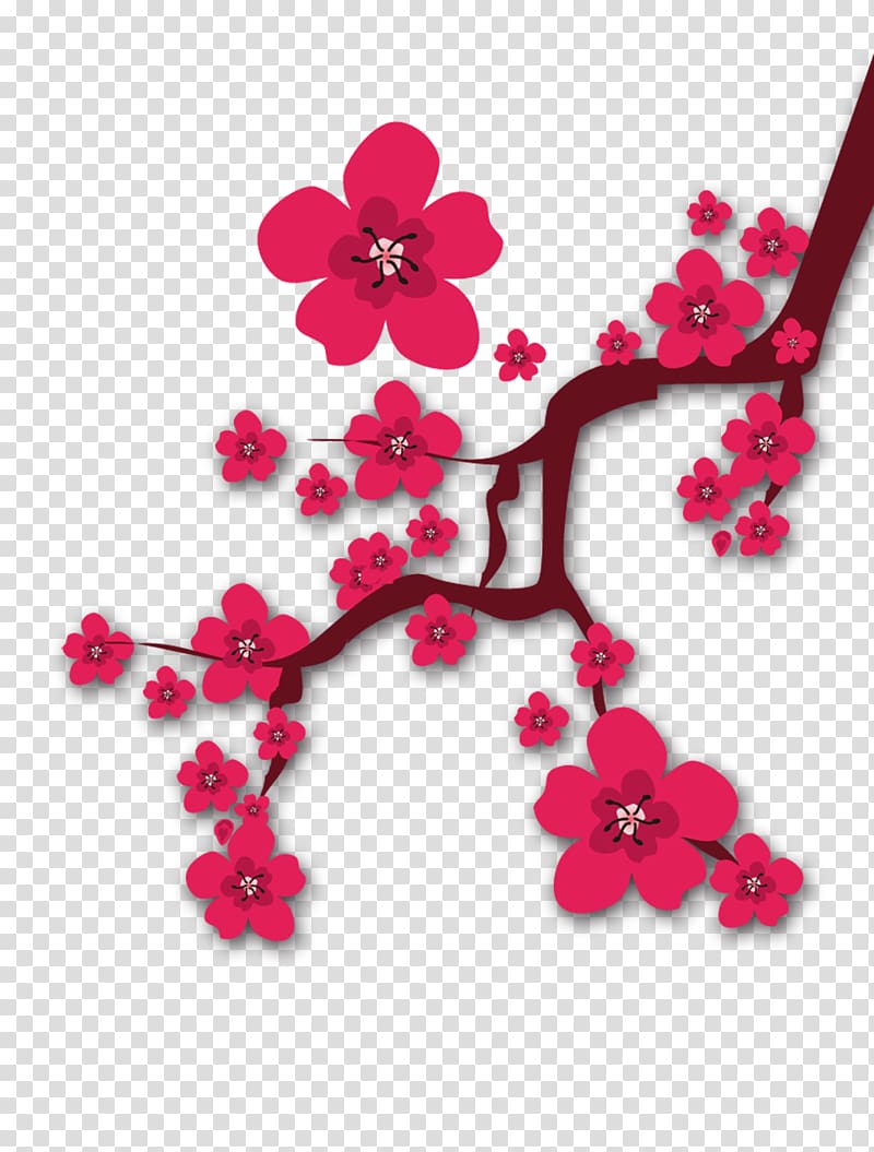 Chinese New Year New Years Day Festival Lunar New Year, Plum flower transparent background PNG clipart