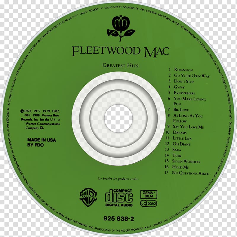 Compact disc Greatest Hits Fleetwood Mac Music Album, Greatest Hits transparent background PNG clipart