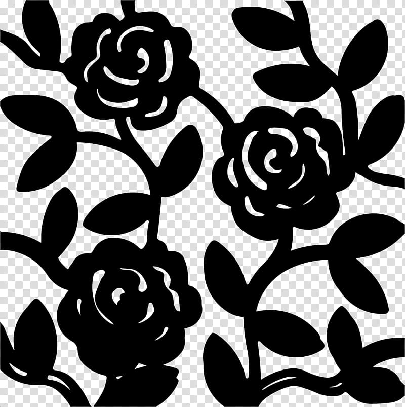 Silhouette Flower Drawing, pattern flower transparent background PNG clipart