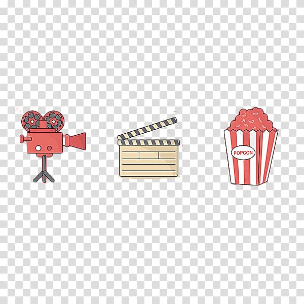 Popcorn Drawing Film, Hand drawn camera, airport card, popcorn transparent background PNG clipart