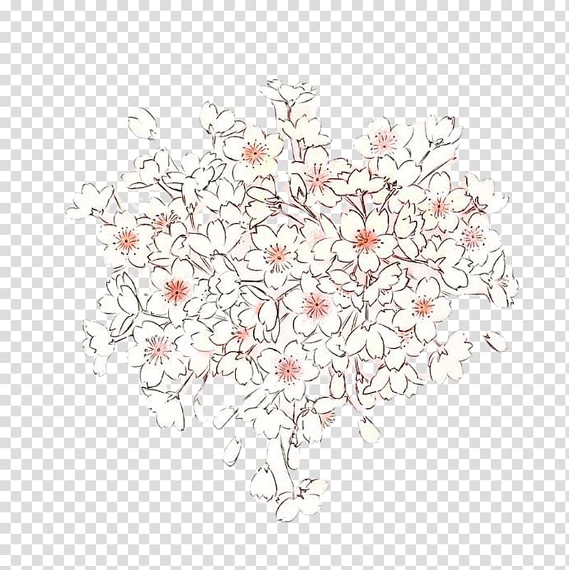 Cherry blossom Cartoon Illustration, Hand-painted cherry trees buckle free material transparent background PNG clipart