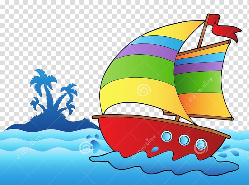 Sailboat Cartoon , Sea island transparent background PNG clipart