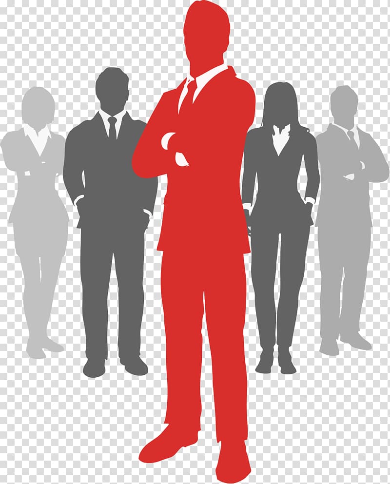 five group of people standing illustration, Leadership Businessperson Senior management Chief Executive, team transparent background PNG clipart