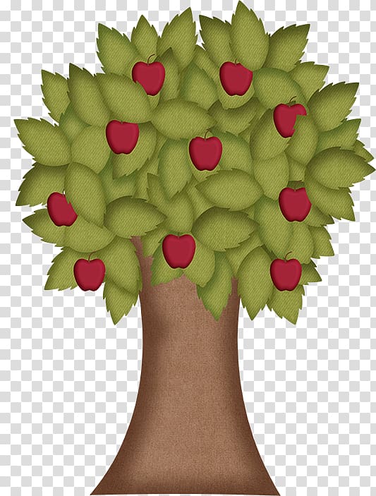 Apple Drawing Tree, Pretty Cartoon apple tree transparent background PNG clipart