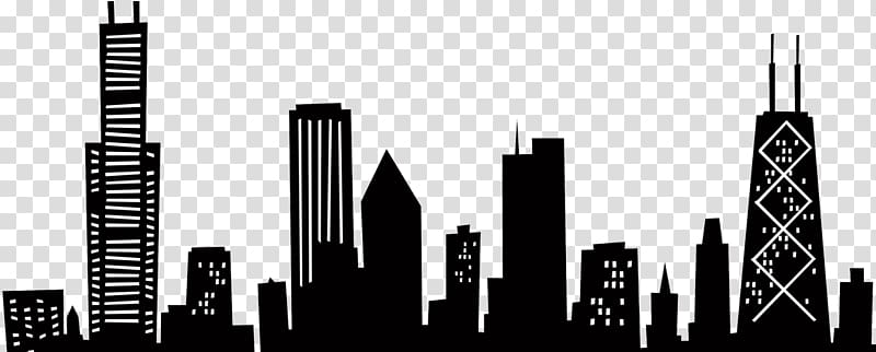 Chicago Skyline Drawing, Chicago Skyline transparent background PNG clipart