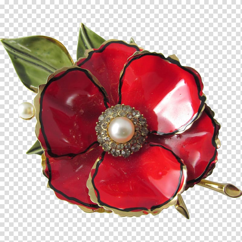 Brooch Earring Jewellery Imitation Gemstones & Rhinestones, poppy transparent background PNG clipart