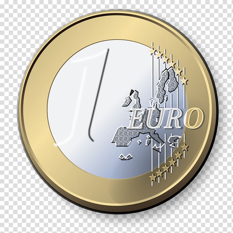round gold-and-silver-colored coin, 1 euro coin 1 euro coin Euro coins , Euro Coin Background transparent background PNG clipart