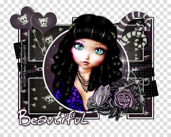 Black hair Barbie, Beth Ann\'s Flowers transparent background PNG clipart