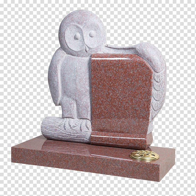 Headstone Memorial Rock Stone carving Statue, little owl transparent background PNG clipart