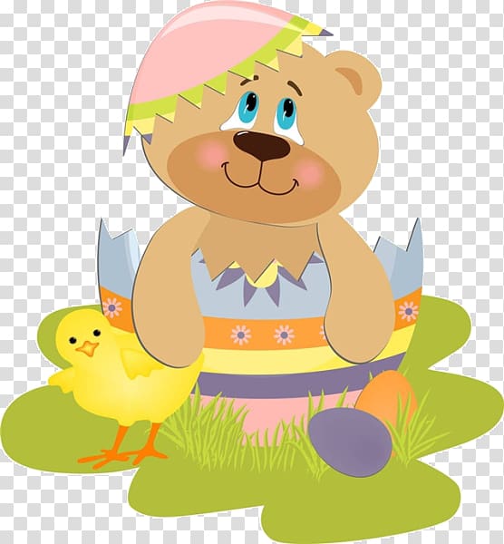 Easter Bunny Illustration, Cartoon bear material transparent background PNG clipart