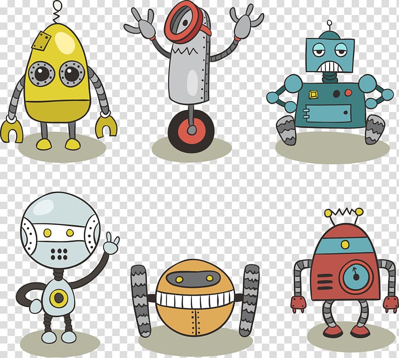 Robot Euclidean Drawing, hand-painted robot transparent background PNG clipart