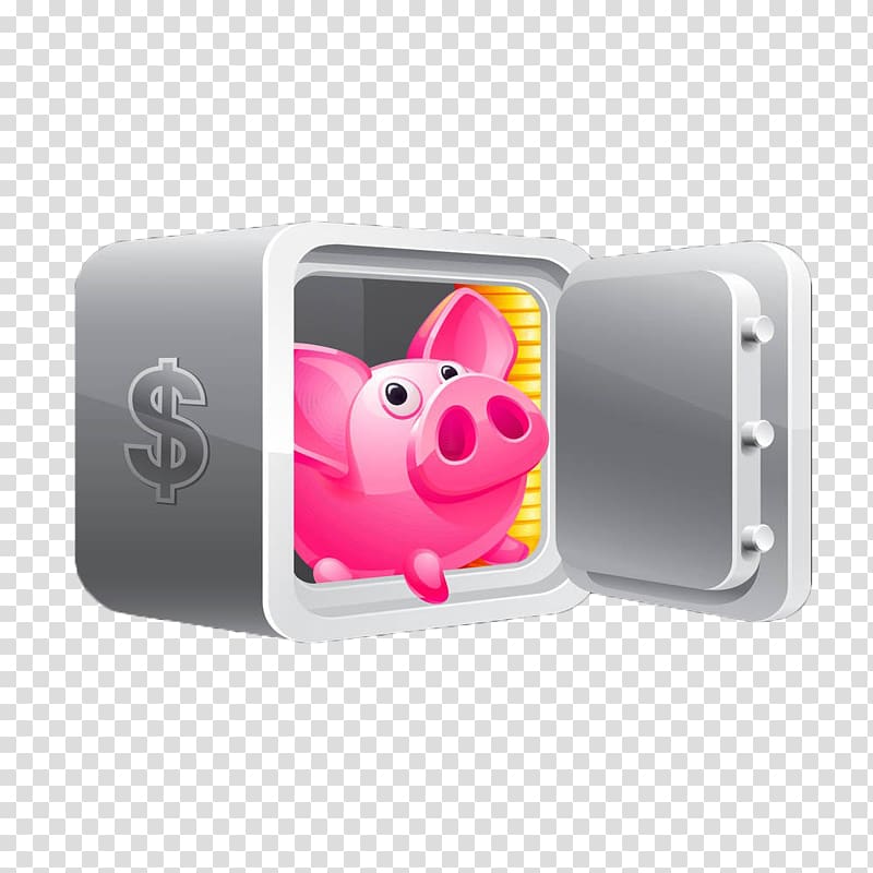 Safe Piggy bank Money , Hand-painted silver safe transparent background PNG clipart