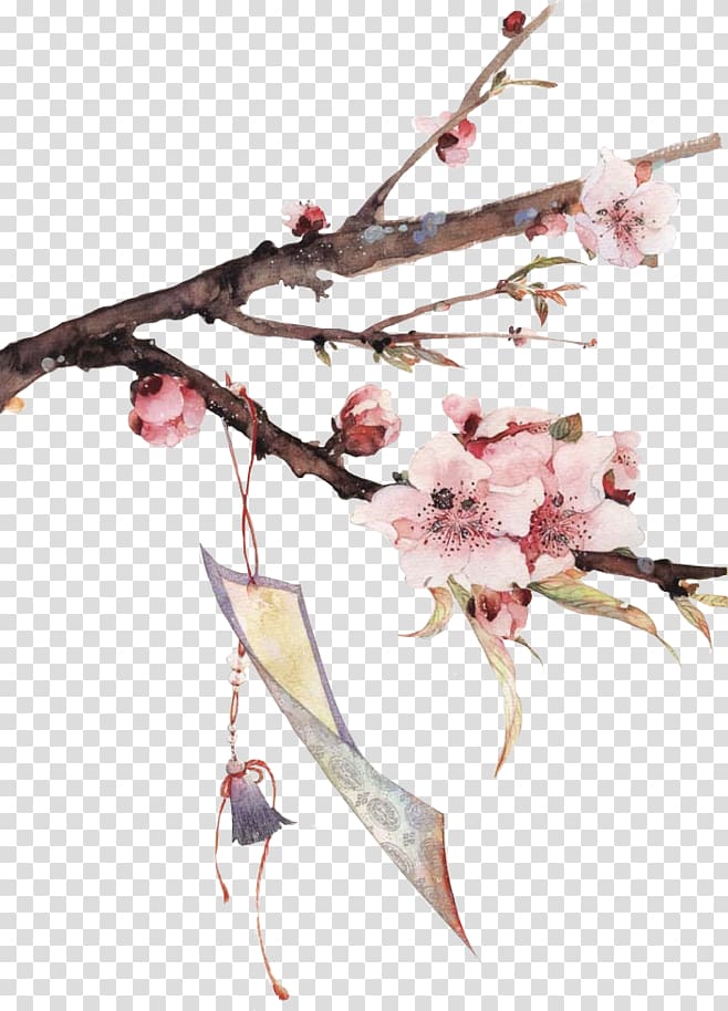 Plum blossom Illustration, Plum antiquity transparent background PNG clipart