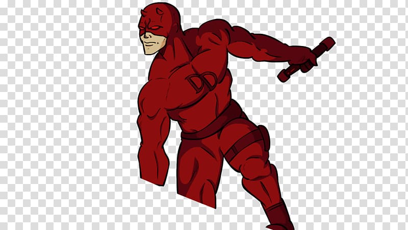 Cartoon Superhero Muscle, Daredevil transparent background PNG clipart