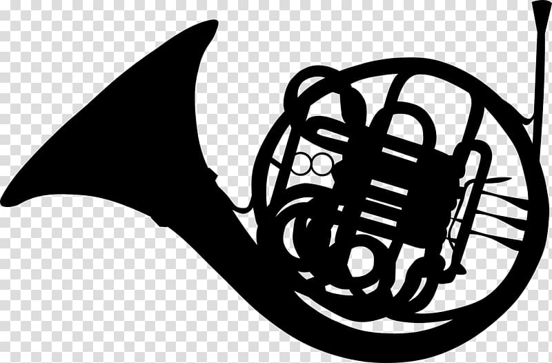 French Horns Silhouette , Silhouette transparent background PNG clipart