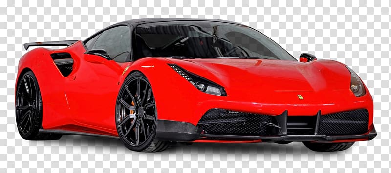 red sports car illustration, Ferrari 488 Car Ferrari 458 LaFerrari, Red Ferrari 488 GTB Car transparent background PNG clipart