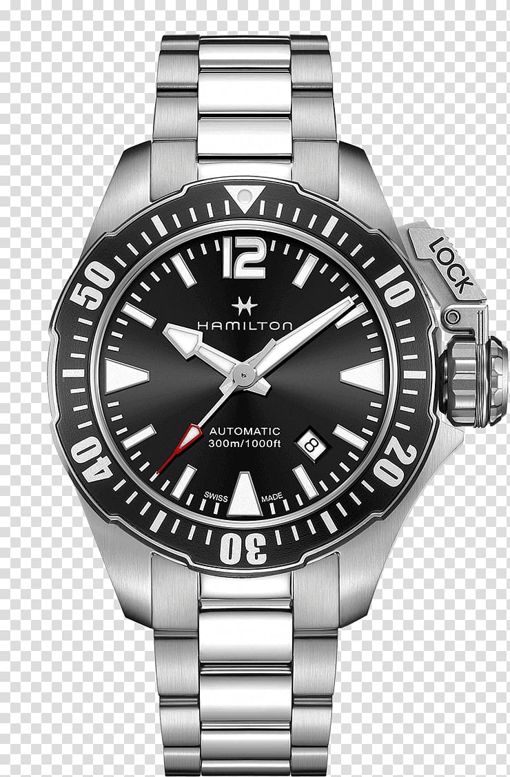 Frogman Hamilton Watch Company Diving watch Automatic watch, watches transparent background PNG clipart