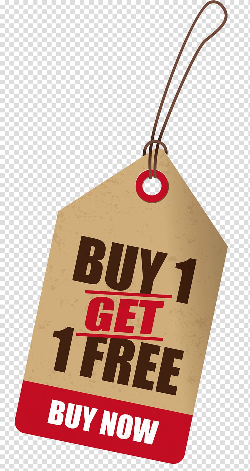 Buy 1 get 1 free tag illustration, Tag, Brown sales tag transparent background PNG clipart