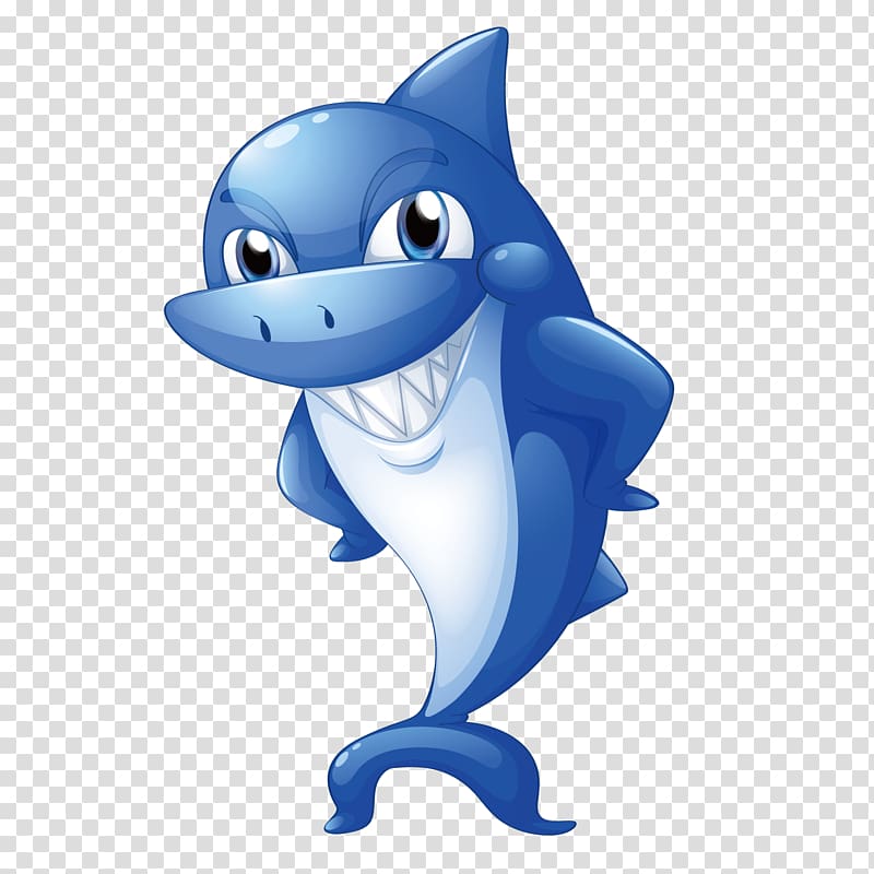 blue and white shark illustration, Shark Ocean Deep sea creature, shark transparent background PNG clipart