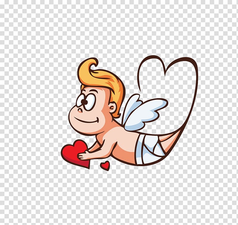 Cupid Illustration, Angel holding love transparent background PNG clipart