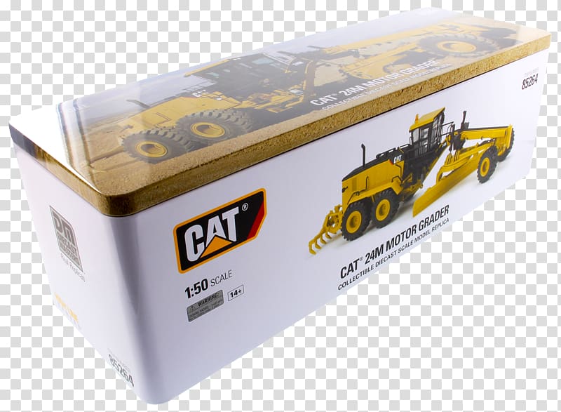 Caterpillar Inc. Box Grader Wheel tractor-scraper Die-cast toy, box transparent background PNG clipart