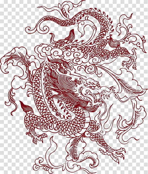 Tattoo Sticker Decal Dragon, With a dragon pattern transparent background PNG clipart