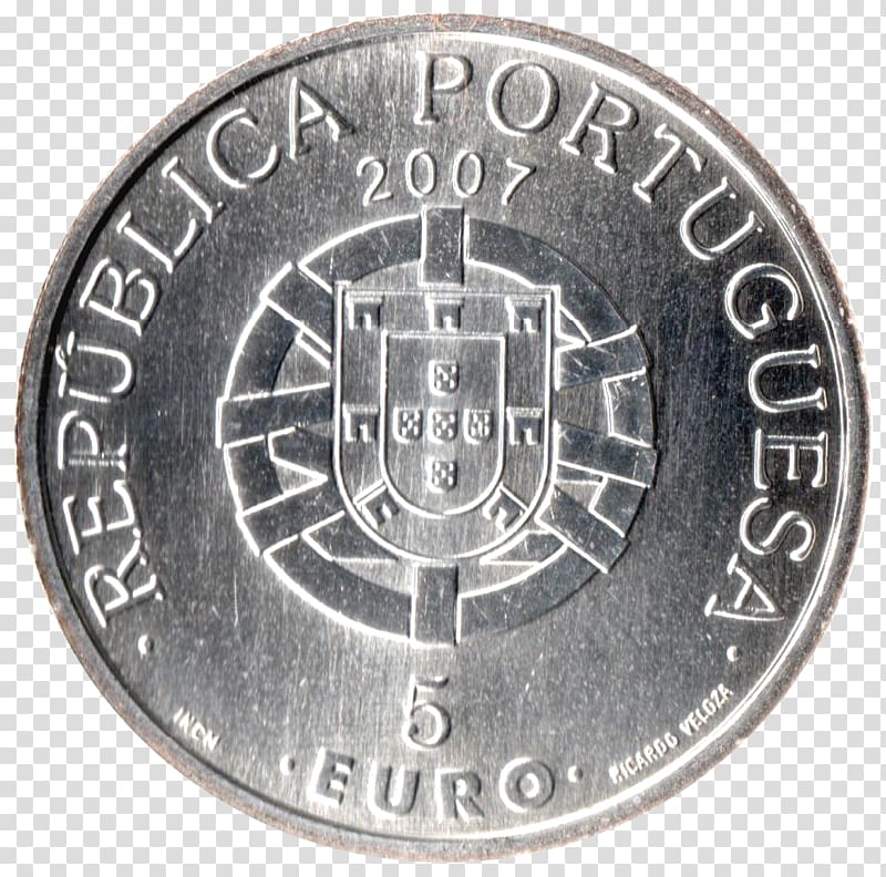 Euro coins Portuguese escudo Silver coin, Coin transparent background PNG clipart