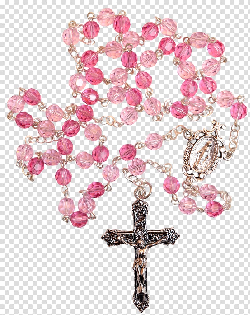 Rosary Prayer Beads Lord\'s Prayer Christian cross, rosary transparent background PNG clipart